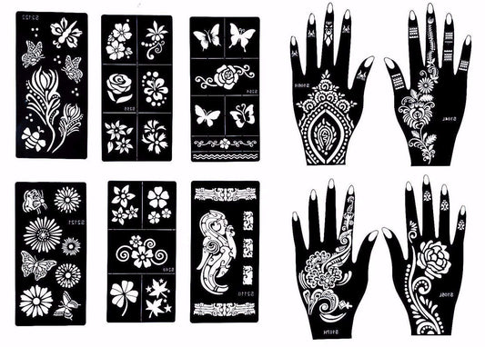 TinkTac 22 Sheets Henna/Mehndi Tattoo Stencils Henna Body Art Templates 22  sheets henna stencils