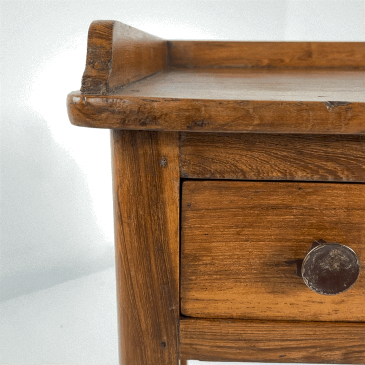 Antique Bleached Wood Side Table