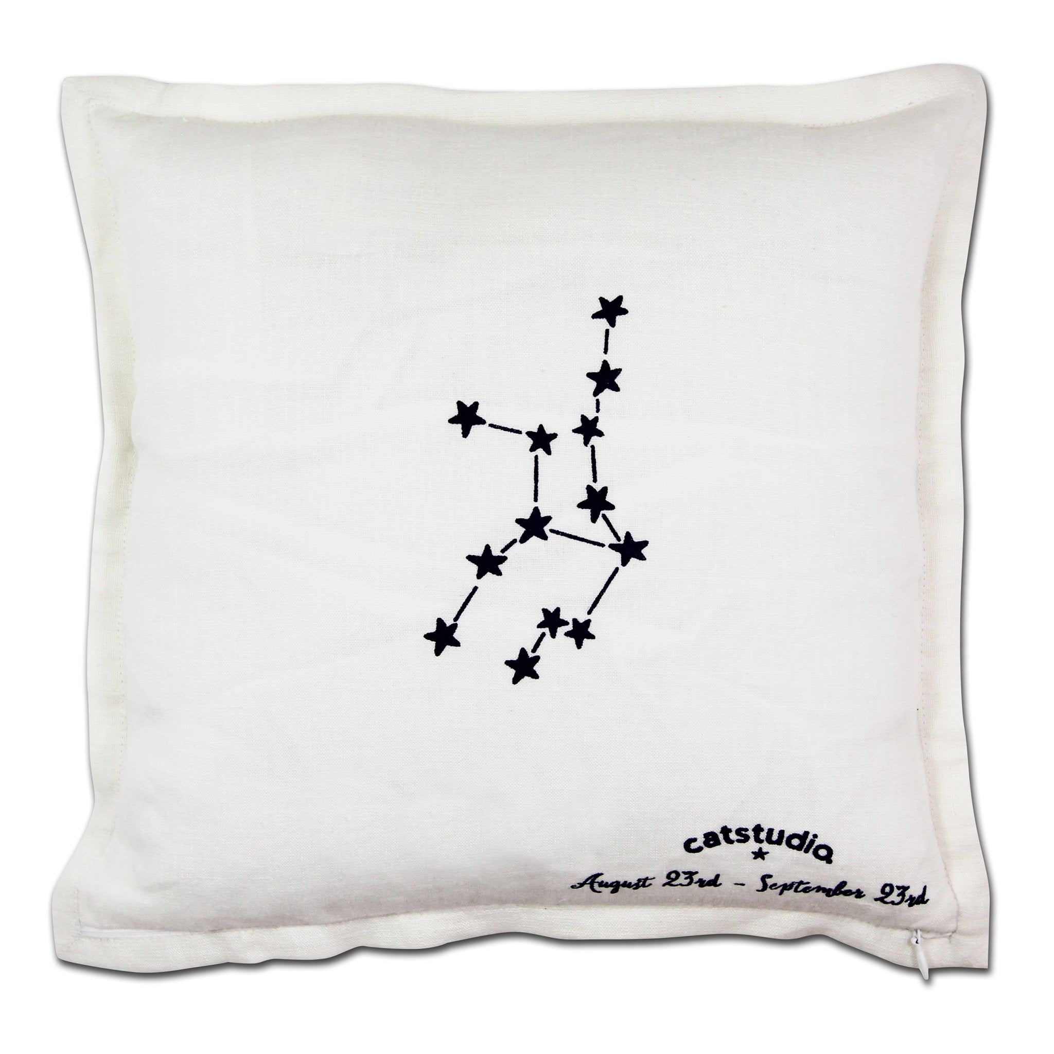 Virgo Astrology Hand-Embroidered Pillow – English Traditions
