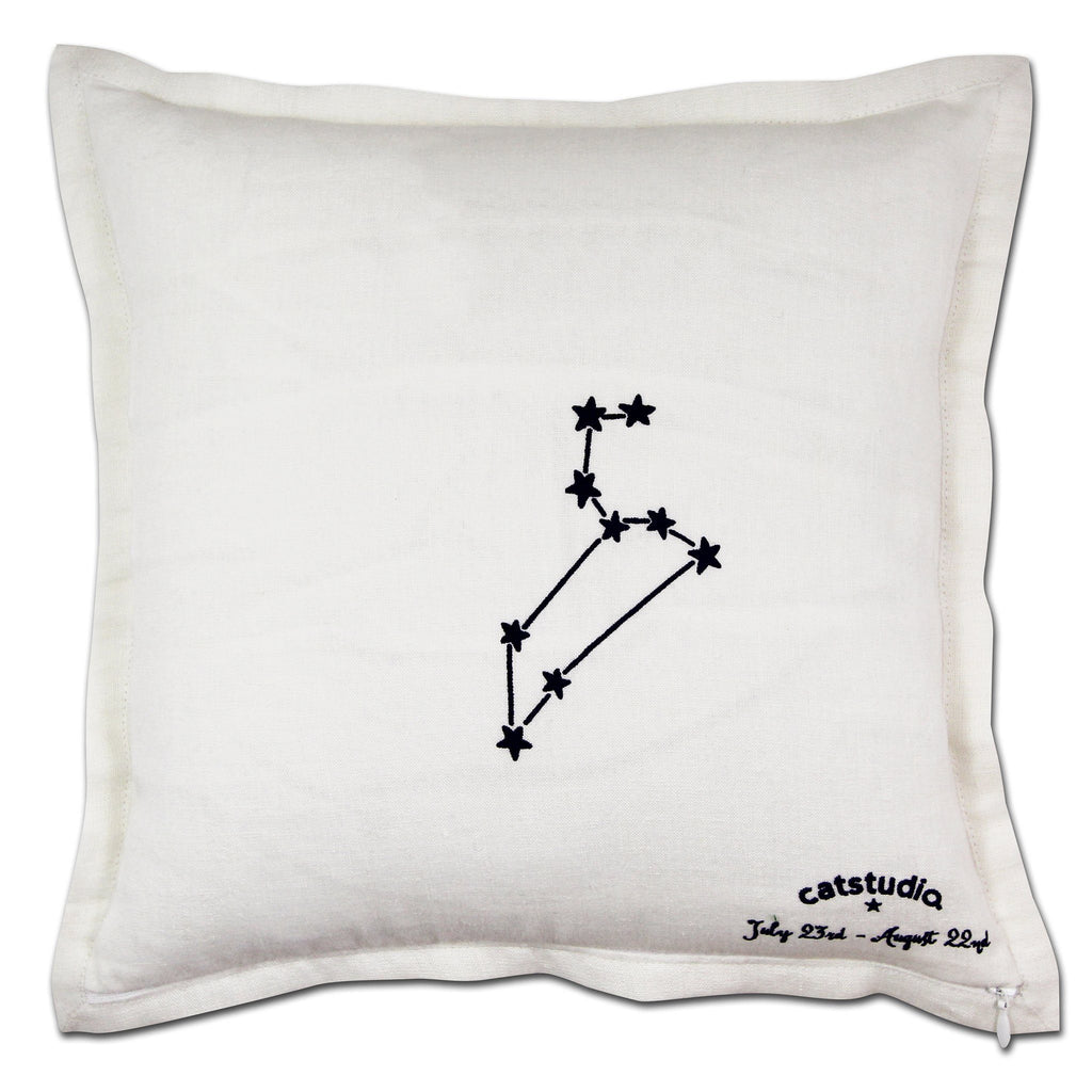 Leo Astrology Hand-Embroidered Pillow – English Traditions