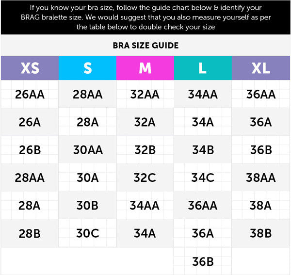 Bralette Size Chart