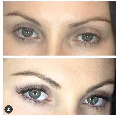 before and after eyelash extensions 