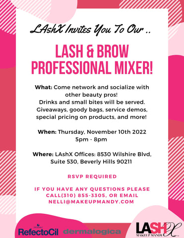 INVITATION Lashx mixer novemeber 10th 2022 for beauty pros
