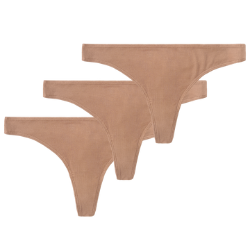 3-pack seamless Thong, Light Brown