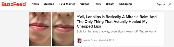 Lanolips in Buzzfeed