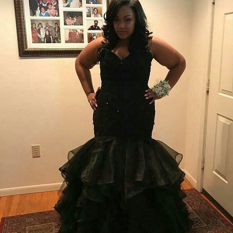plus size black mermaid dress