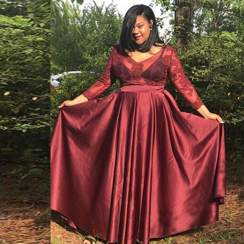 maroon long dress plus size