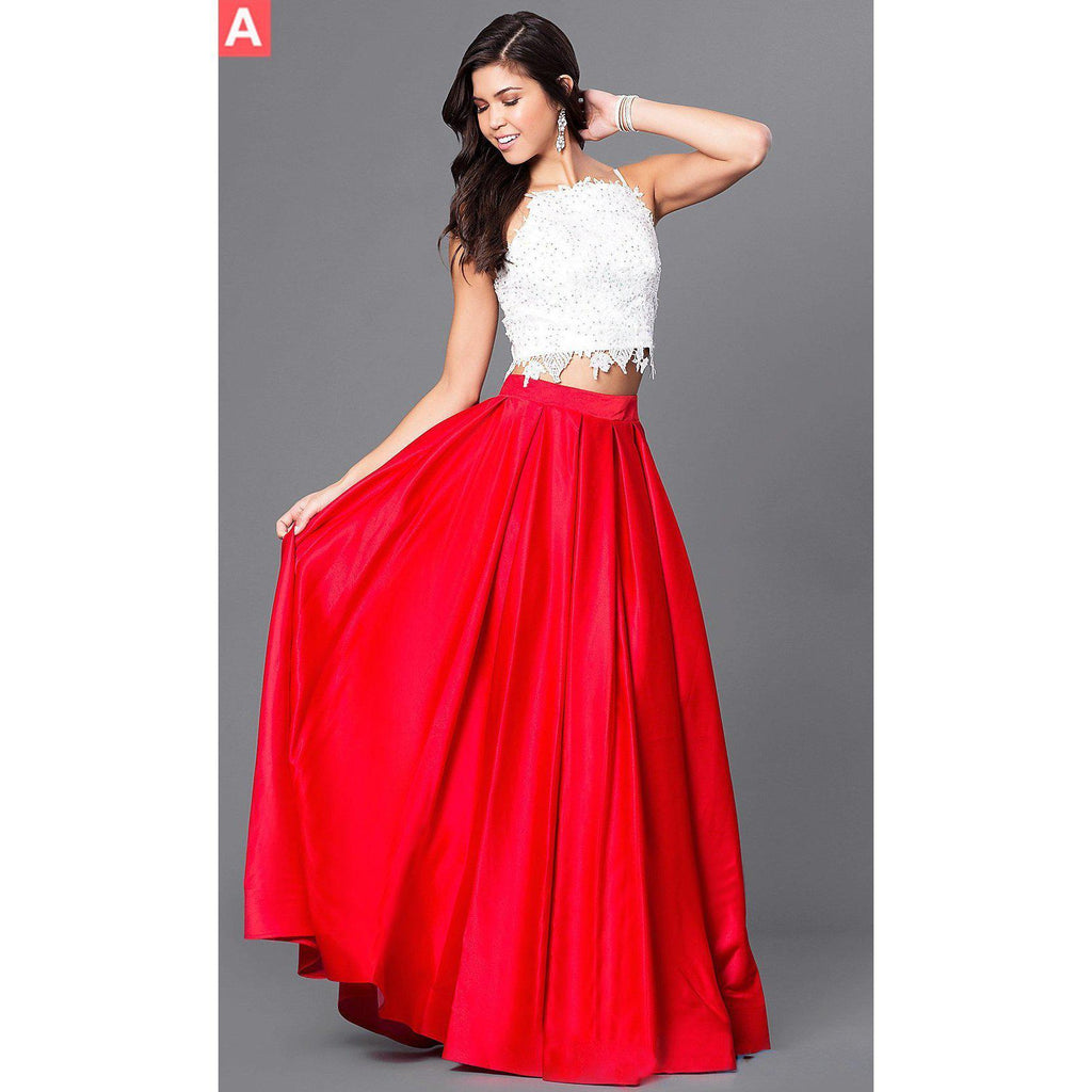 Red Blue Long Prom Dresses 2019 A Line Sleeveless Cute For Short