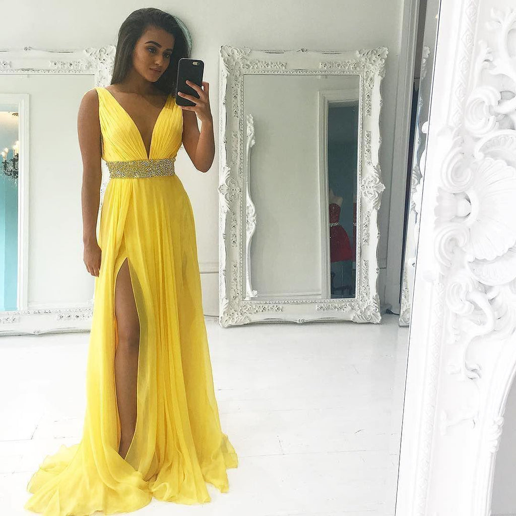 yellow prom dresses 2019