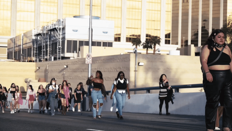 Army walking to Allegiant Stadium for BTS Concert in Vegas