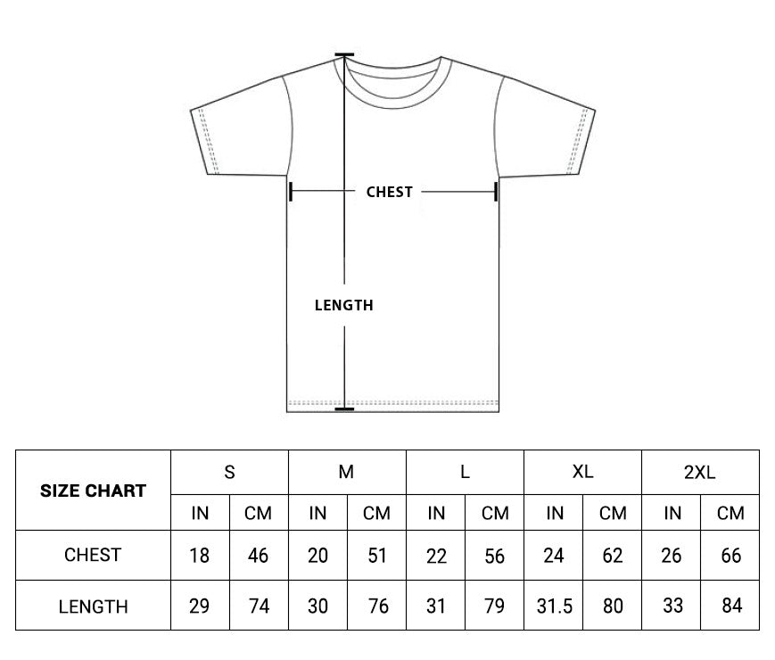 Freedom Fighters Tee Size Chart – KORELIMITED