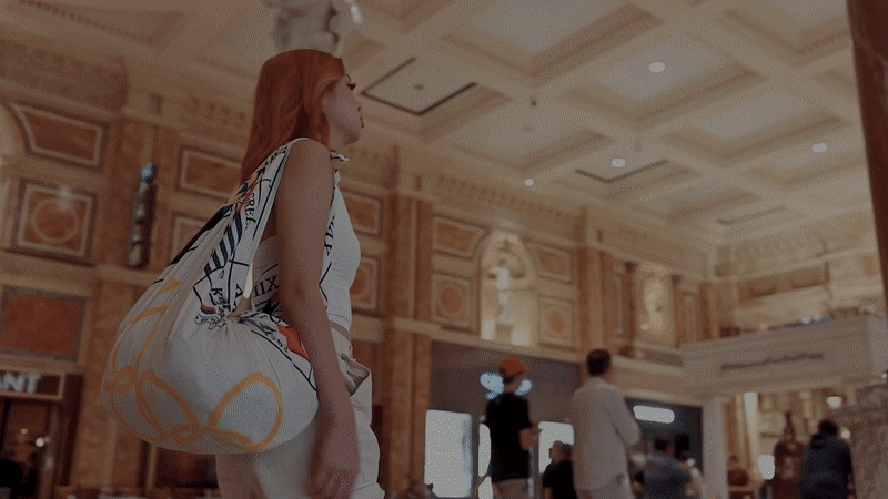 KORELIMITED bojagi sling bag at BTS Vegas pop up