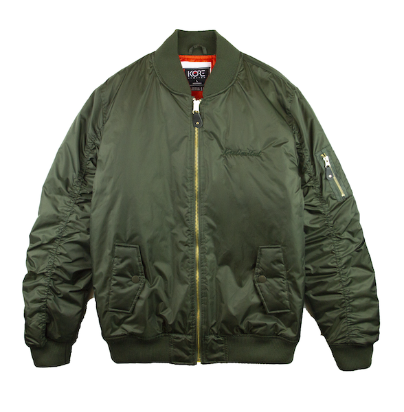 1909 AHN'S FLAG BOMBER (OLIVE GREEN) - OUTER | KORELIMITED