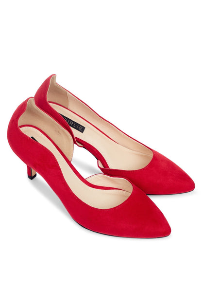 red kitten heel shoes uk