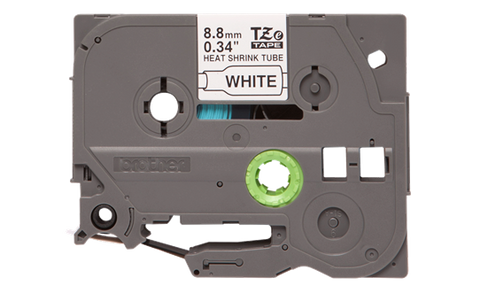 Tape BROTHER 8.8mm Black on White Heat Shrink Tube