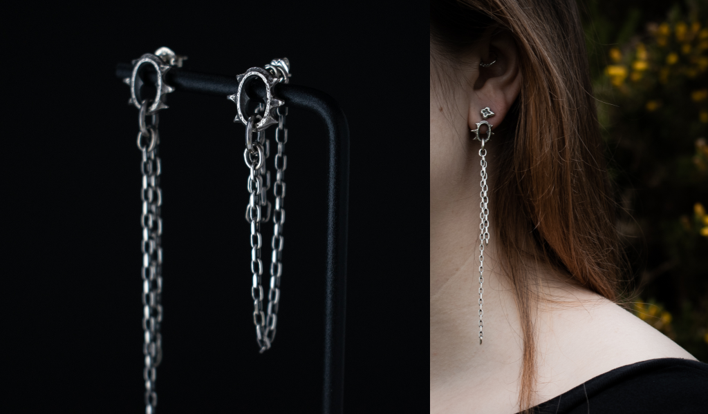 Toilworn Barbed Chain Earrings