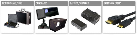 monitor case, sunshades, battery cables etc.