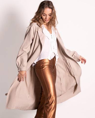 Women's beige trench coat made in Spain