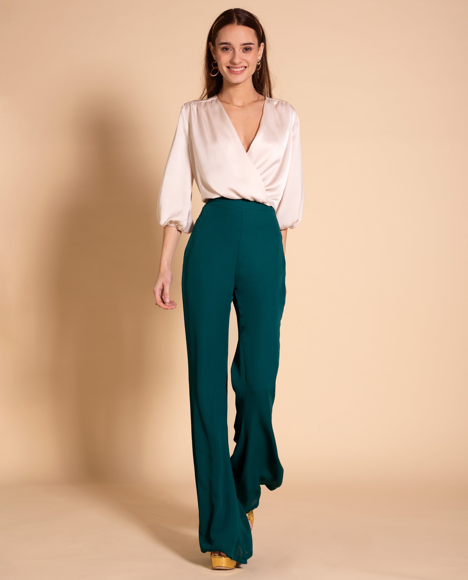 Women's Elegant Flared Trousers | Guests THE-ARE