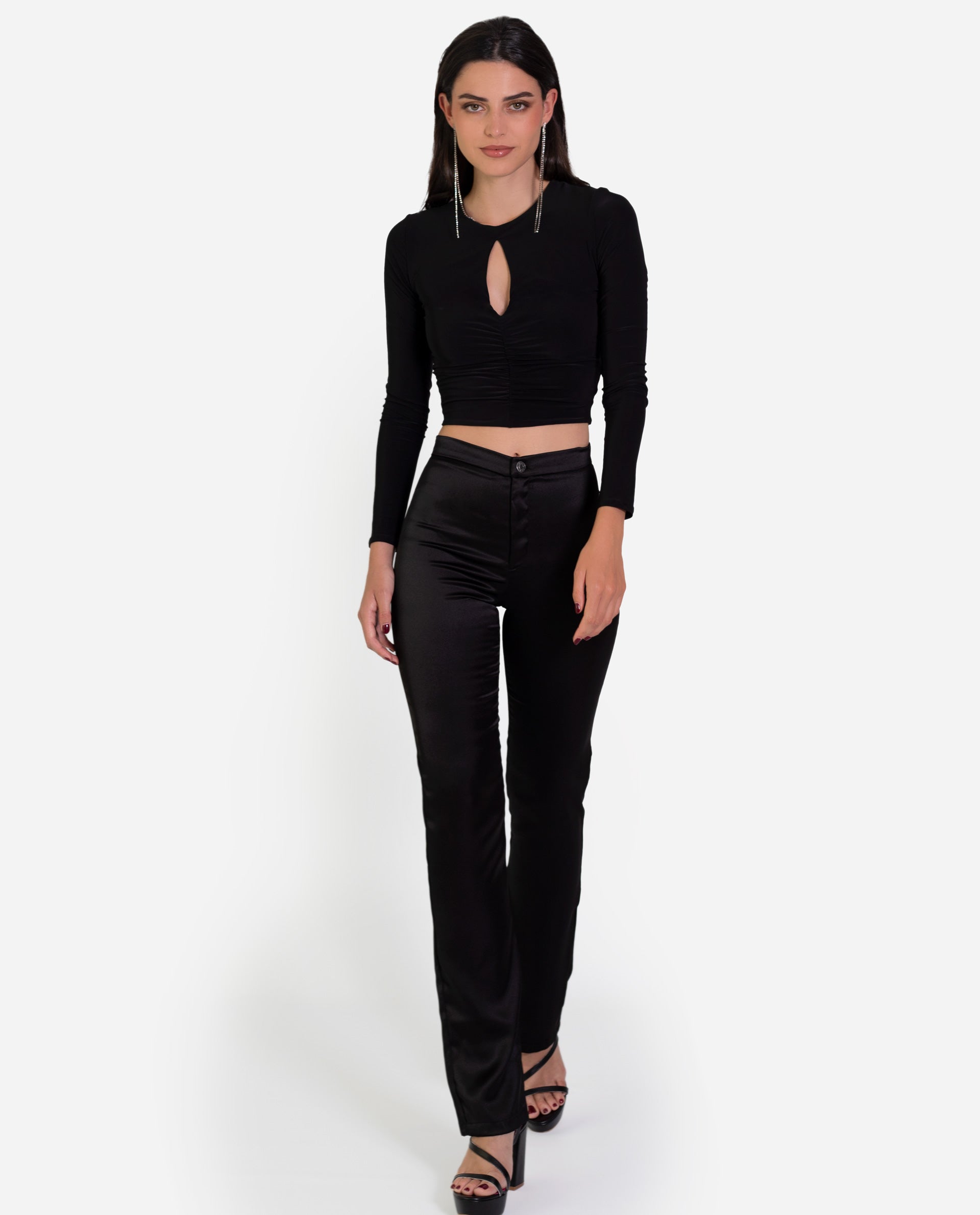 Women's Black Party Pants Bell Bell Collection THE-ARE