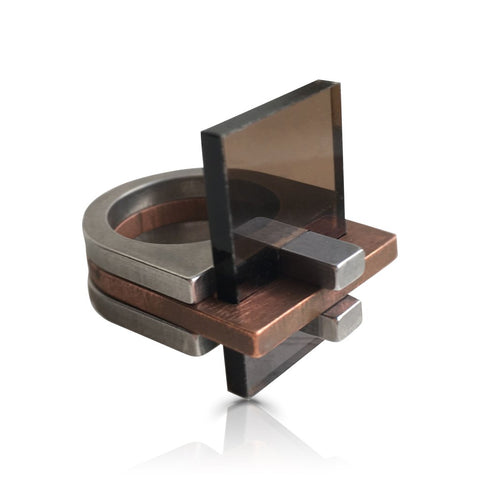 Copper and Plexiglass Detalje Contemporary Ring on IndieFaves