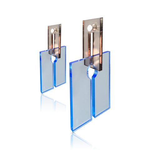 Square Plexiglass and Silver Architectural Earrings on IndieFaves