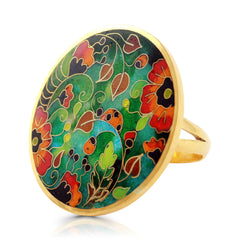 Sterling Silver and Enamel Poppies Ring on IndieFaves
