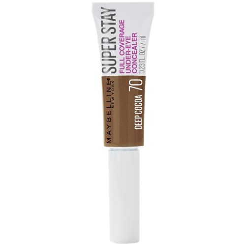 Maybelline Super Stay Super Stay Full Coverage, Brightening, Long Lasting, Under-eye Concealer Liquid Makeup Forup 24H Wear, With Applicator, Deep Cocoa, 0.23 fl. oz.