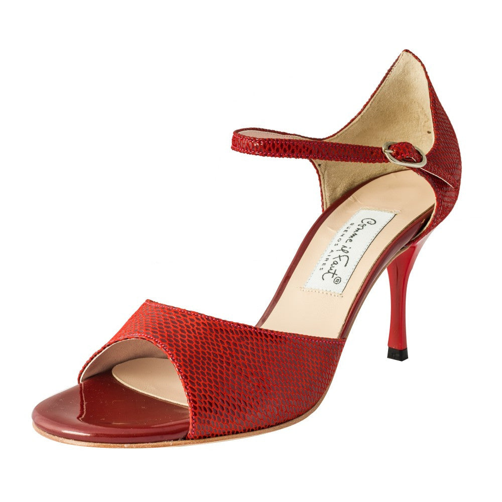Exclusive Comme il Faut Tango Shoes - Reptil Bordo 7cm – JuliaBella