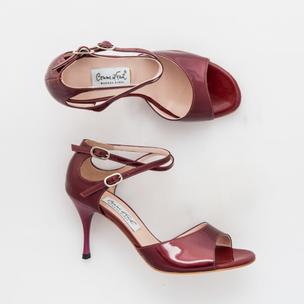 Comme il Faut Shoes - Charol Bordo 8cm 