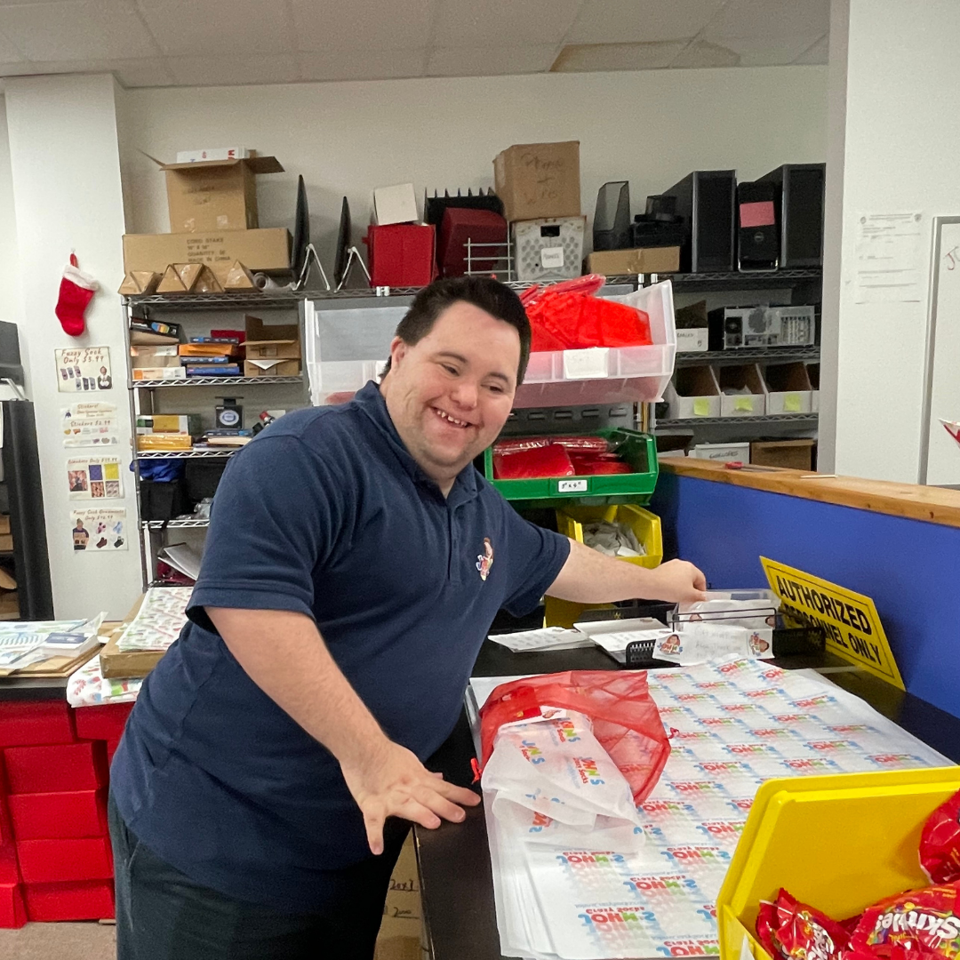 John with wrapping paper