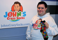 John with Autism Awareness Sock