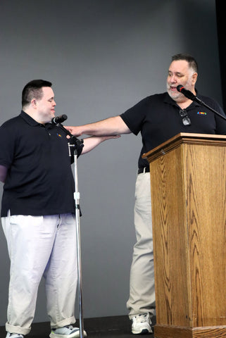 John and Mark deliver the keynote speech