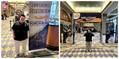 John arrives at the Law Enforcement Torch Run Conference