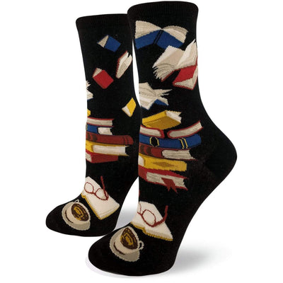 Library Socks for Literacy - Crew Socks for Women - John's Crazy Socks