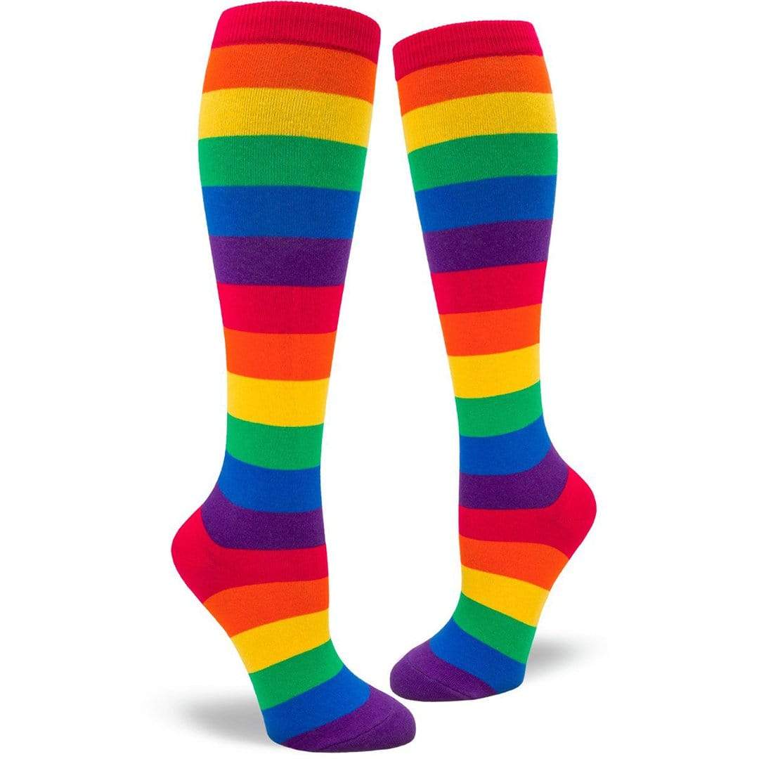 Classic Rainbow Striped Knee High Sock - Rainbow - John's Crazy Socks