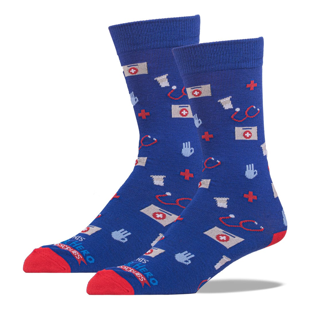 This Superhero Wears Scrubs Sock | Healthcare Charity Socks - John's ...