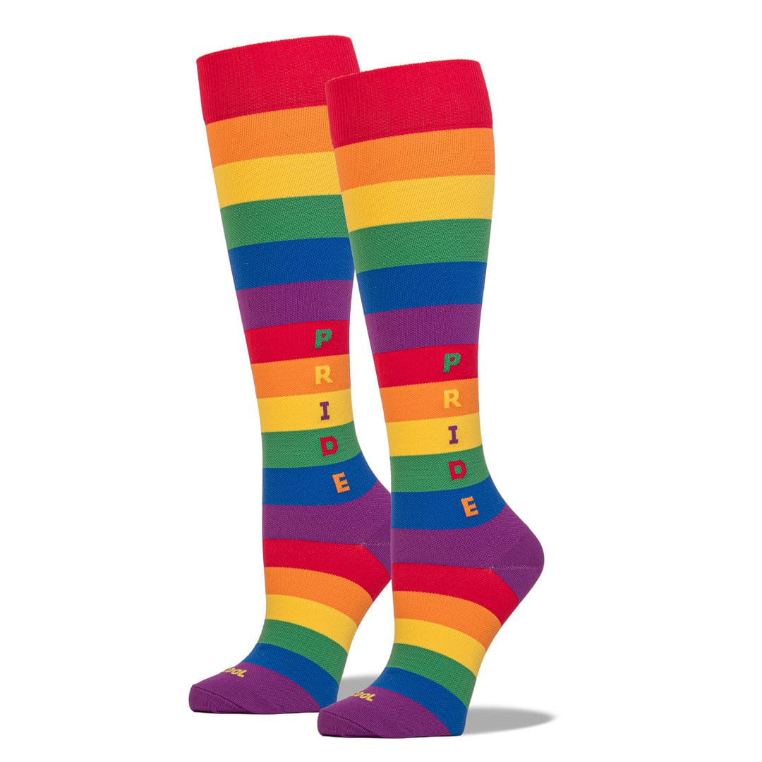 Rainbow Pride Compression Women's Knee High Sock - Rainbow - John's ...