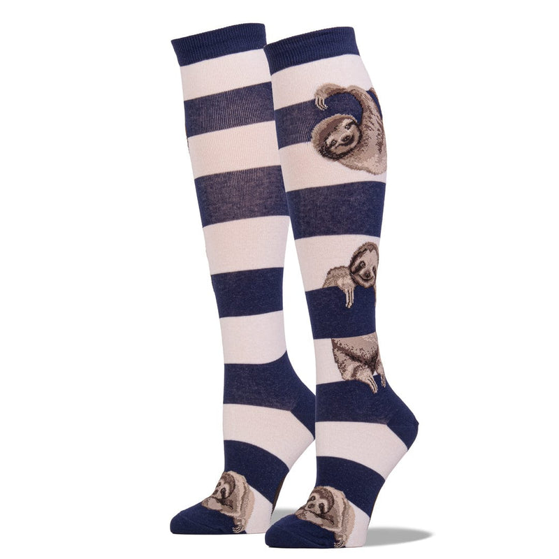 Sloth Stripe Sock Women's Knee High Socks