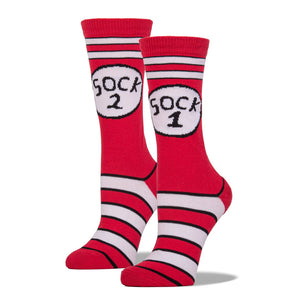 Sock 1 Sock 2 Crew Sock - Men's / Red - John's Crazy Socks