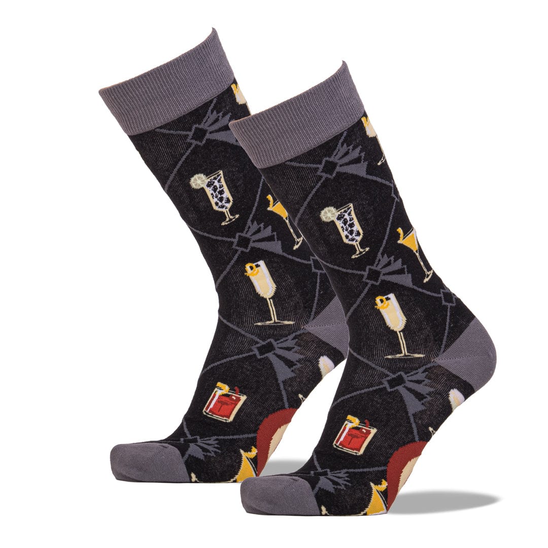 Speakeasy Cocktails Socks - Crew Socks for Men - John's Crazy Socks