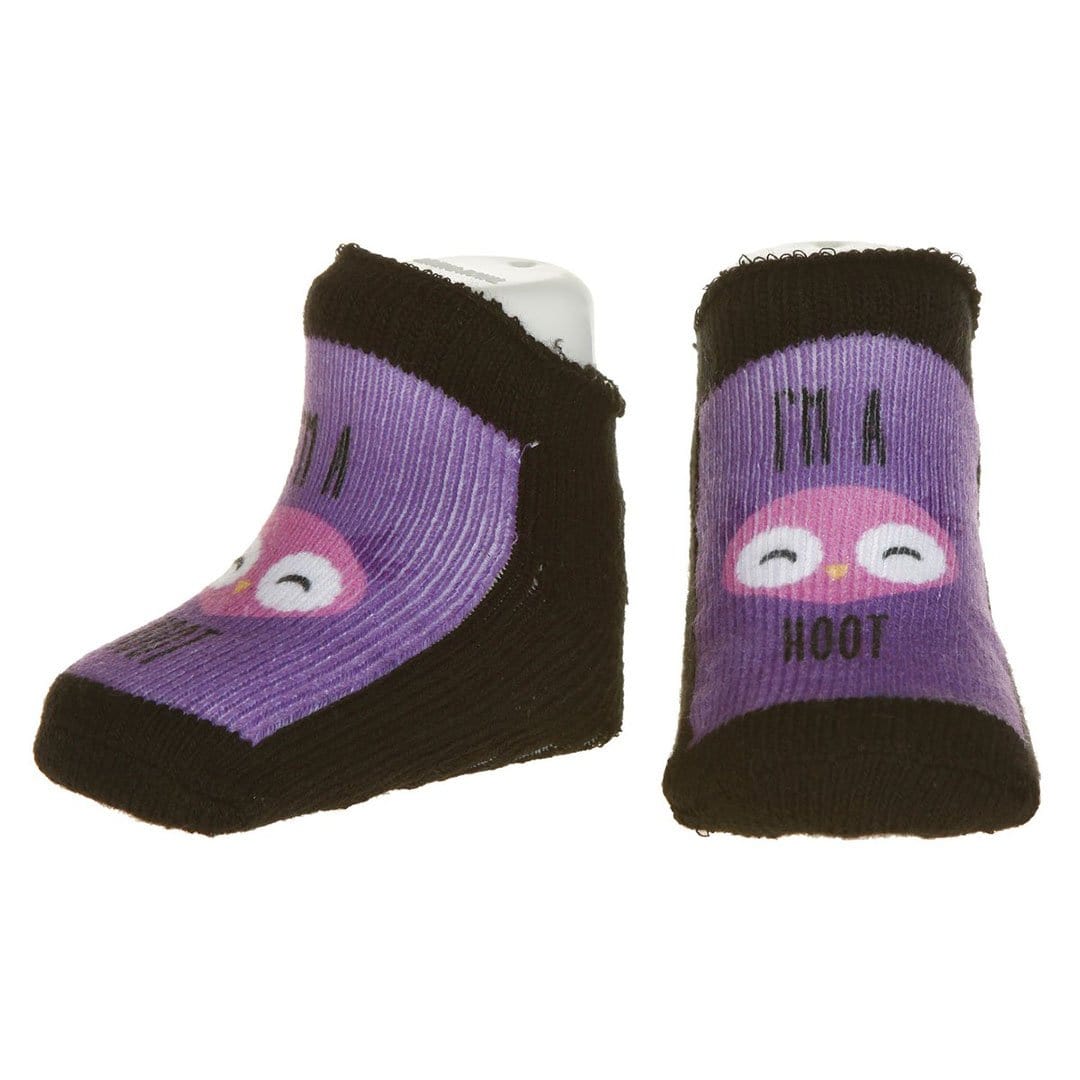 baby socks with shoes printed on them