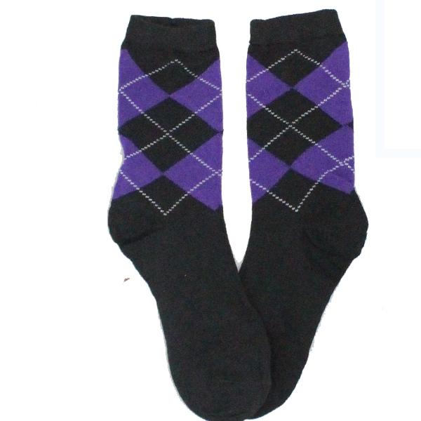 kids purple argyle socks