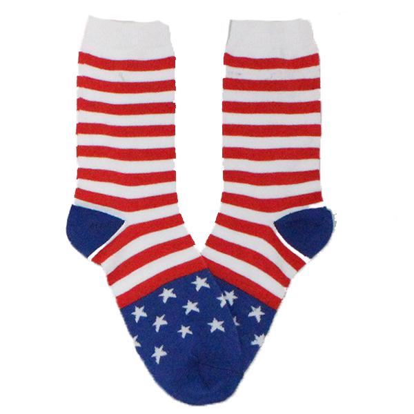 Land Of The Stripes Socks Women's Crew Sock Red / Navy