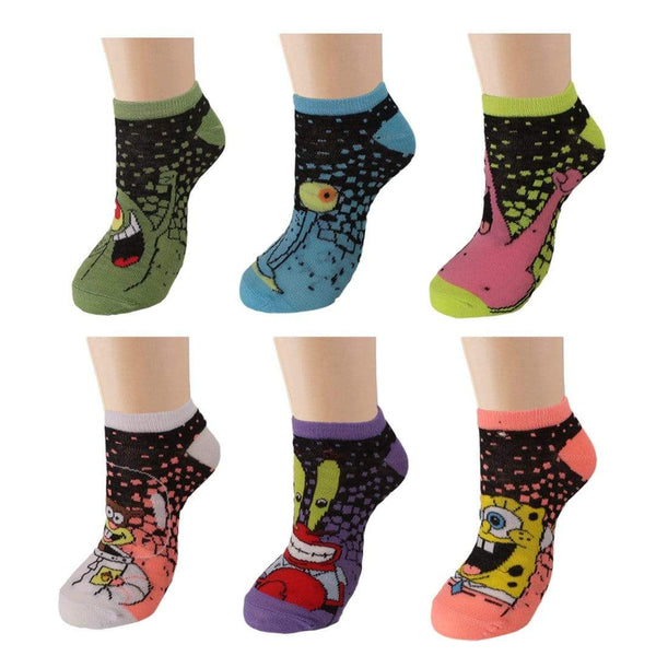 Spongebob 6 Pack Ankle Socks - John's Crazy Socks