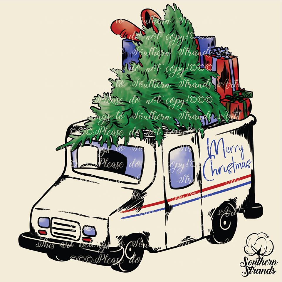 Christmas Tree Mail Truck Sublimation Transfer - Lux & Co