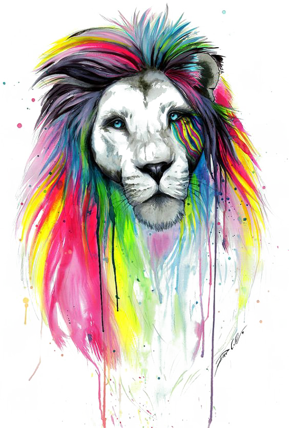 Download Colorful Dripping Lion Sublimation Transfer - The SVG Corner