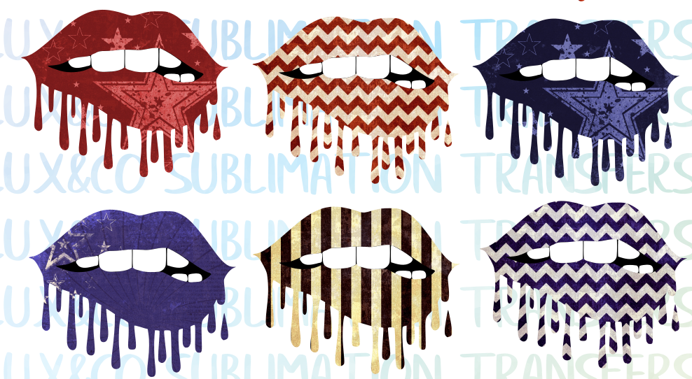 Download Dripping Lips SET 2 Patriotic Sublimation PNG Digital Design - The SVG Corner