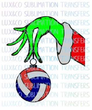 Download Grinch Hand Ornament Volleyball Christmas Holiday Svg File Lux Co