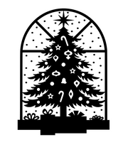 Window Tree Winter Christmas Holiday Svg File The Svg Corner